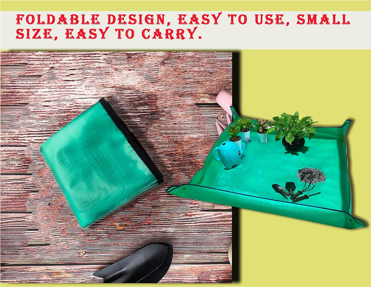 39.4" x 39.4" Large Plant Repotting Mat for Indoor Plants, Portable and Foldable Gardening mat, Waterproof Transplanting Potting Mat in Garden Outdoor