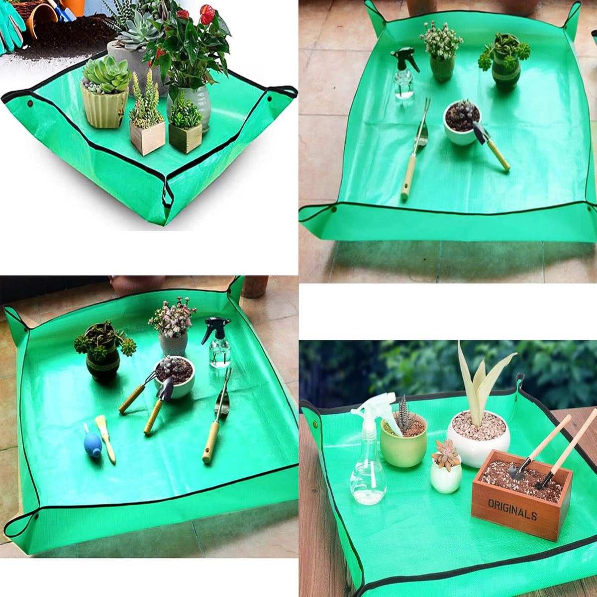 39.4" x 39.4" Large Plant Repotting Mat for Indoor Plants, Portable and Foldable Gardening mat, Waterproof Transplanting Potting Mat in Garden Outdoor