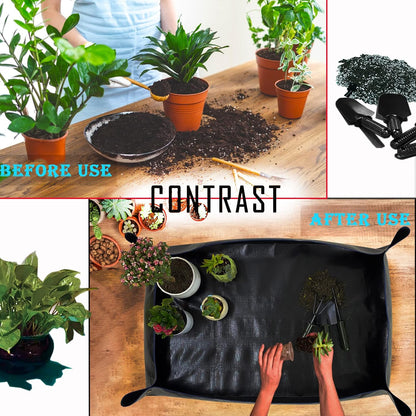 39.4" x 39.4" Large Plant Repotting Mat for Indoor Plants, Portable and Foldable Gardening mat, Waterproof Transplanting Potting Mat in Garden Outdoor