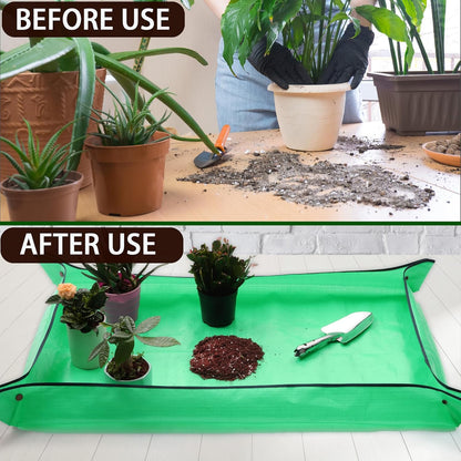 39.4" x 39.4" Large Plant Repotting Mat for Indoor Plants, Portable and Foldable Gardening mat, Waterproof Transplanting Potting Mat in Garden Outdoor