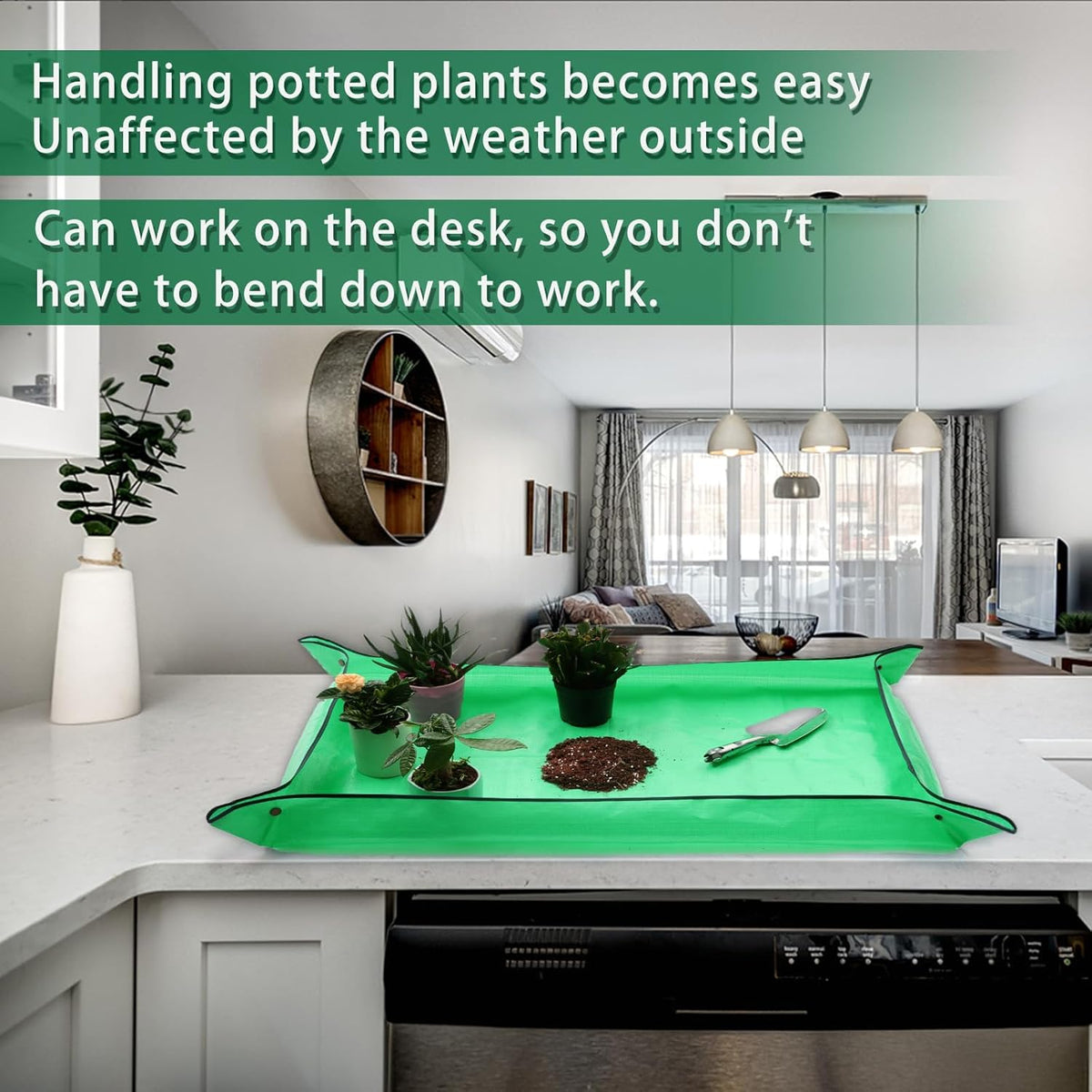 39.4" x 39.4" Large Plant Repotting Mat for Indoor Plants, Portable and Foldable Gardening mat, Waterproof Transplanting Potting Mat in Garden Outdoor