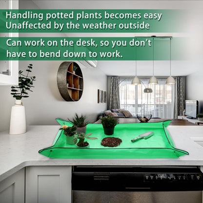 39.4" x 39.4" Large Plant Repotting Mat for Indoor Plants, Portable and Foldable Gardening mat, Waterproof Transplanting Potting Mat in Garden Outdoor