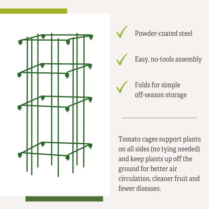 Lifetime Tomato Cages, Green, Set of 4