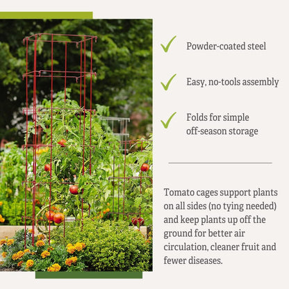 Lifetime Tomato Cages, Green, Set of 4