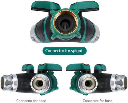 2 Way Y Hose Splitter, Garden Hose Connector with Comfortable Rubberized Grip with Outdoor Faucet, 3/4-inch (2-Packs)