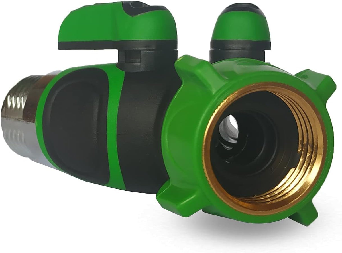2 Way Y Hose Splitter, Garden Hose Connector with Comfortable Rubberized Grip with Outdoor Faucet, 3/4-inch (2-Packs)