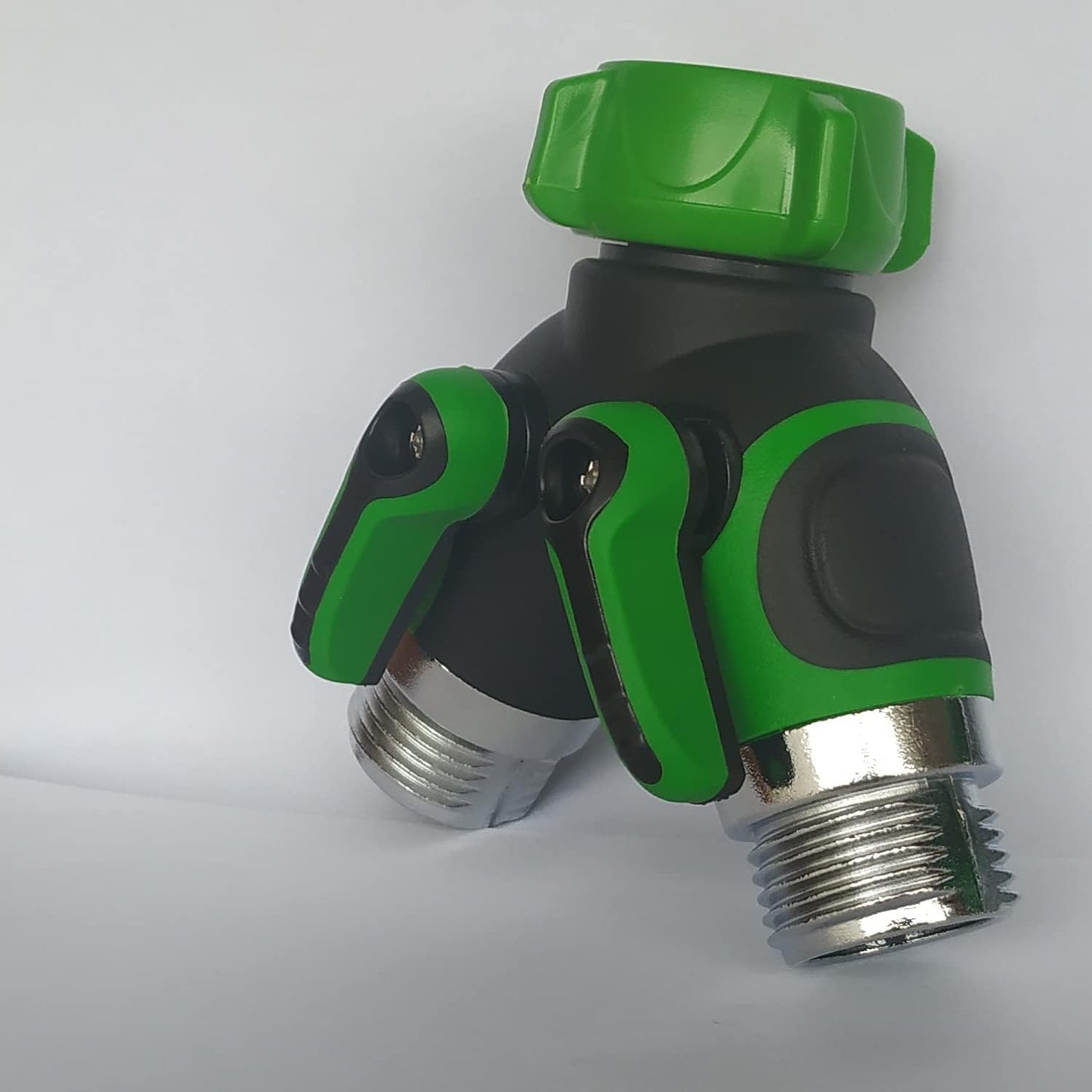 2 Way Y Hose Splitter, Garden Hose Connector with Comfortable Rubberized Grip with Outdoor Faucet, 3/4-inch (2-Packs)