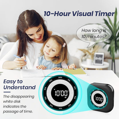 Visual Timer for Kids, Rechargeable 10-Hour Count Up/Down Timer