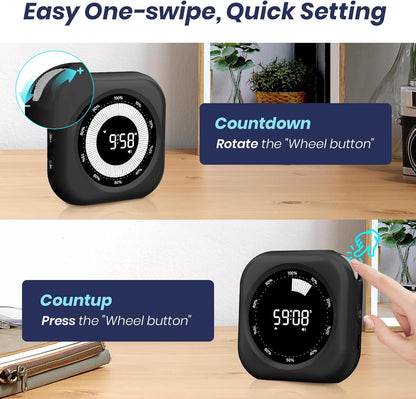 Visual Timer for Kids, Rechargeable 10-Hour Count Up/Down Timer