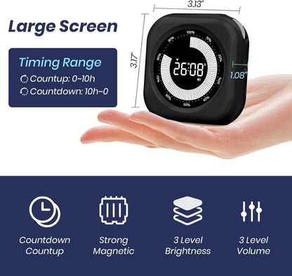 Visual Timer for Kids, Rechargeable 10-Hour Count Up/Down Timer