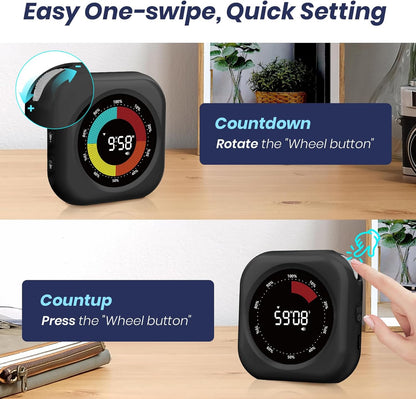 Visual Timer for Kids, Rechargeable 10-Hour Count Up/Down Timer