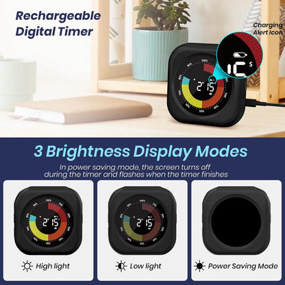 Visual Timer for Kids, Rechargeable 10-Hour Count Up/Down Timer