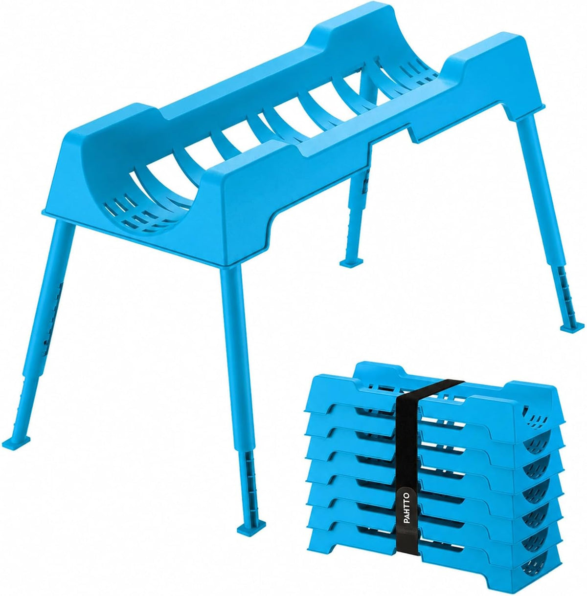 RV Sewer Hose Support, 15FT Heavy-Duty Camper Waste Hose Holder with 7 Foldable Sections, Adjustable & Stable Waste Drainage Support with Strap, Stackable & Weather-Resistant (Patent Pending)
