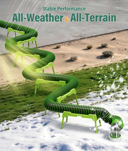 RV Sewer Hose Support, 15FT Heavy-Duty Camper Waste Hose Holder with 7 Foldable Sections, Adjustable & Stable Waste Drainage Support with Strap, Stackable & Weather-Resistant (Patent Pending)