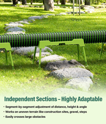 RV Sewer Hose Support, 15FT Heavy-Duty Camper Waste Hose Holder with 7 Foldable Sections, Adjustable & Stable Waste Drainage Support with Strap, Stackable & Weather-Resistant (Patent Pending)
