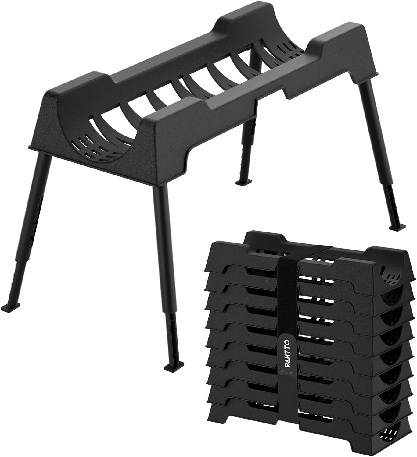 RV Sewer Hose Support, 15FT Heavy-Duty Camper Waste Hose Holder with 7 Foldable Sections, Adjustable & Stable Waste Drainage Support with Strap, Stackable & Weather-Resistant (Patent Pending)