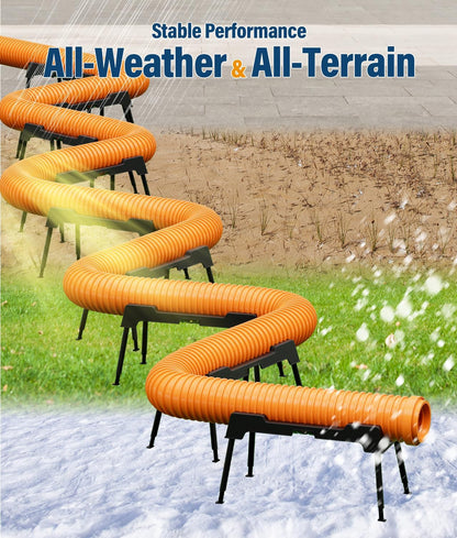 RV Sewer Hose Support, 15FT Heavy-Duty Camper Waste Hose Holder with 7 Foldable Sections, Adjustable & Stable Waste Drainage Support with Strap, Stackable & Weather-Resistant (Patent Pending)
