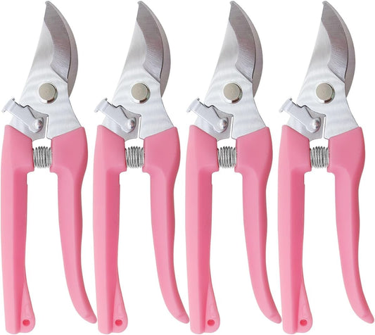 Flower Scissor, Floral Shear for Cutting Fresh Flowers (Pink, 4 Pack)