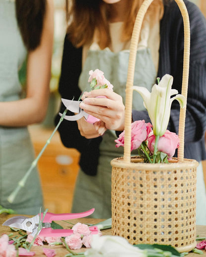 Flower Scissor, Floral Shear for Cutting Fresh Flowers (Pink, 4 Pack)