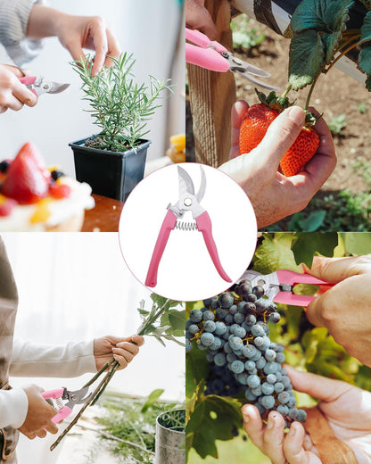 Flower Scissor, Floral Shear for Cutting Fresh Flowers (Pink, 4 Pack)