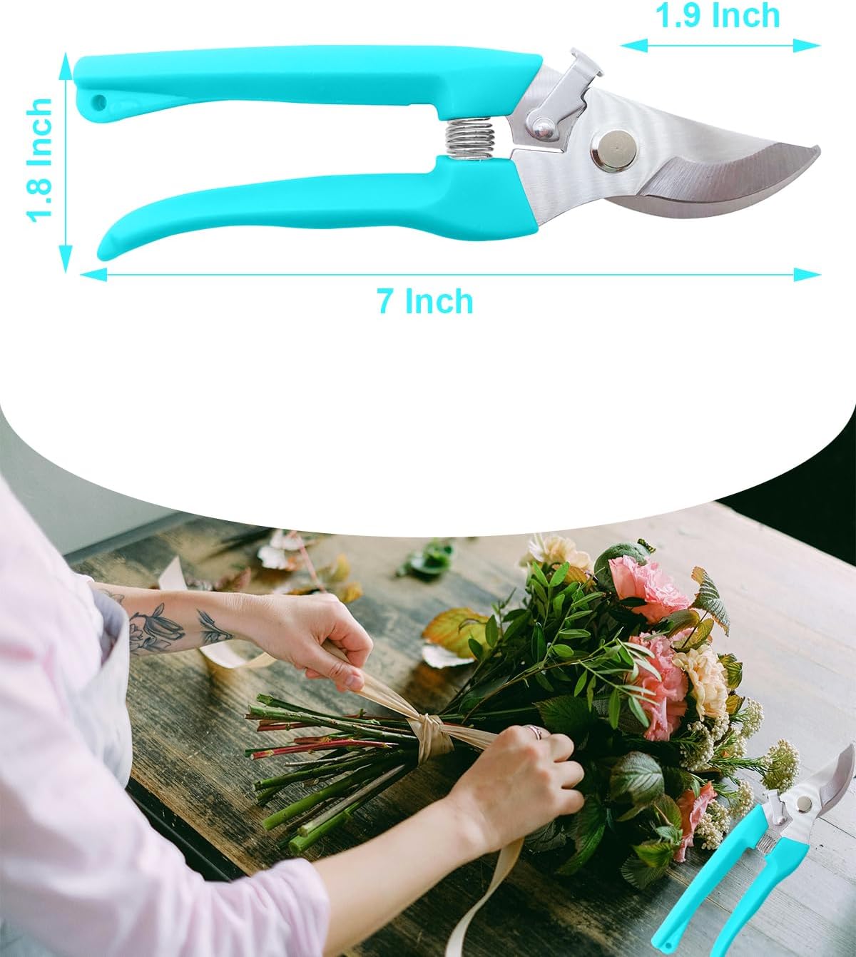 Flower Scissor, Floral Shear for Cutting Fresh Flowers (Pink, 4 Pack)