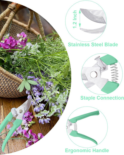 Flower Scissor, Floral Shear for Cutting Fresh Flowers (Pink, 4 Pack)