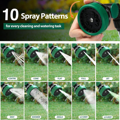 Watering Wand for Garden Hose, 24 Inch, Heavy Duty, 10 Spray Patterns, Thumb Control Hose Nozzle with 180° Pivoting Head, Ideal for Hanging Baskets, Plants and Shrubs