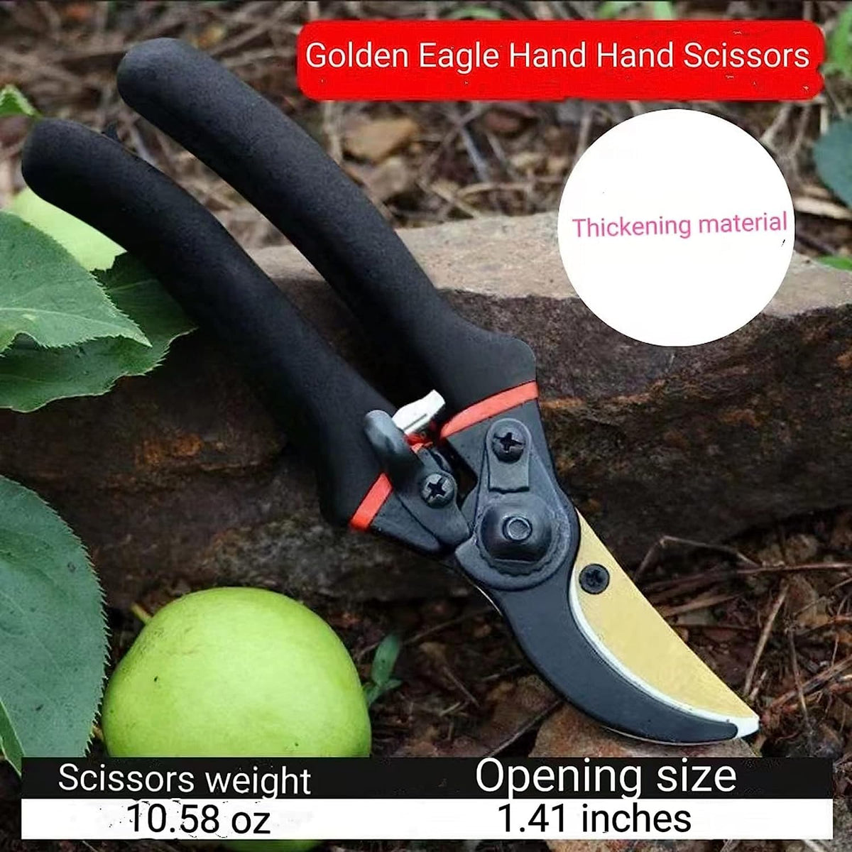 Heavy Duty Bypass Pruning Shears Gardening Manual Pruning Shears Plant Shears Flower Shears Best Gardening Shears, Tree Pruners Cutting Branches Hedges Shrubs and Bushes Ideal Tool Easy to Prune