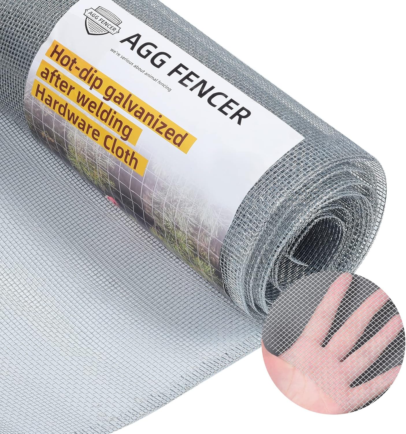 AggFencer 16in x 10ft Hardware Cloth 1/8 inch 27Ga Chicken Coop Wire Fence