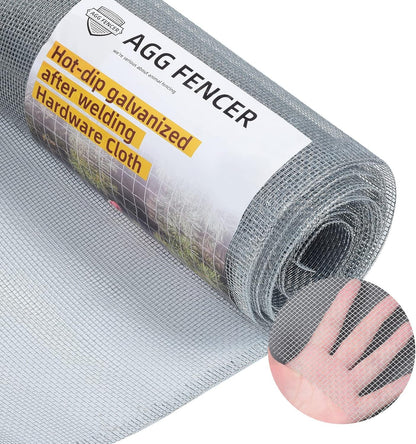 AggFencer 16in x 10ft Hardware Cloth 1/8 inch 27Ga Chicken Coop Wire Fence