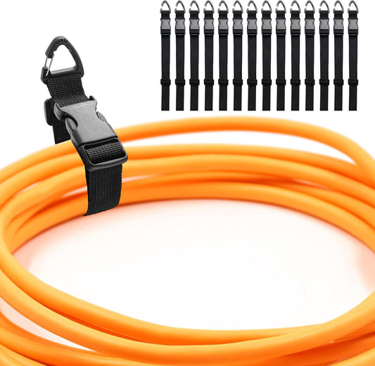 14 Pack 17 Inch Adjustable Extension Cord Holder Organizer with Triangle Buckle Heavy Duty Cable Organizer Versatile Tools Storage Strap Holder for Garage Storage Organization Supplies