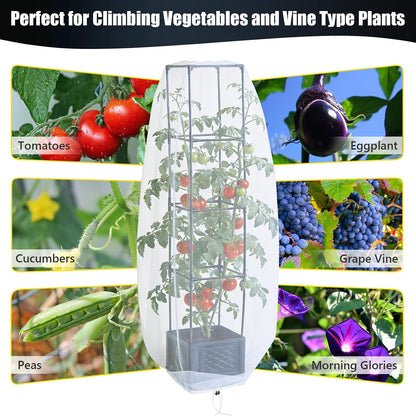 Tomato Planter with Trellis for Patio Deck, 55" Strawberry Tomato Plant Pot