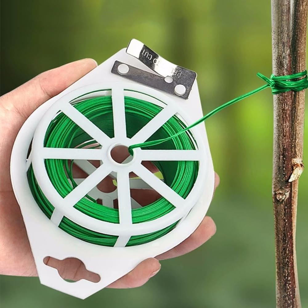 320ft (100m) Garden Plant Twist Ties PE-Coated Plant Ties with Cutter Reusable for Gardening Plants Growth and Care, Tomatoes Vines,Flowers Climbing,Office Home Cable Organization (Black)