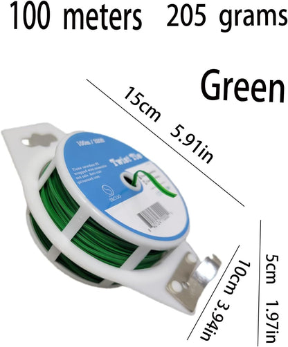 320ft (100m) Garden Plant Twist Ties PE-Coated Plant Ties with Cutter Reusable for Gardening Plants Growth and Care, Tomatoes Vines,Flowers Climbing,Office Home Cable Organization (Black)
