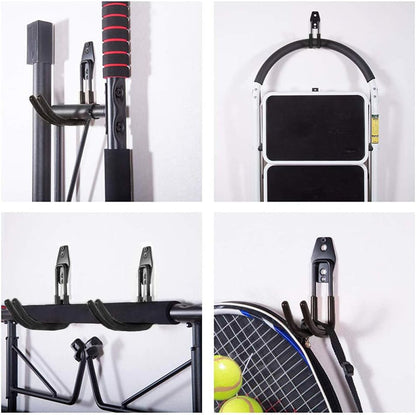 Garage Storage Utility Hooks，Garage Garden Tool Organizer，Steel Wall Mount Hooks, Large Garden U Hooks （2 Pack） (Type-2-Black)