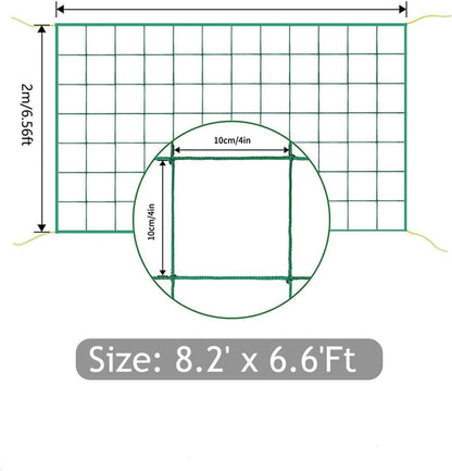 Trellis Netting, Heavy-Duty Garden Grow Netting for Climbing Plants, Outdoor Indoor Net for Cucumber, Tomatoes, Beans, Clematis, Fruits & Vegetables, Climbing Vining Plants (8.2' x 6.6'Ft)