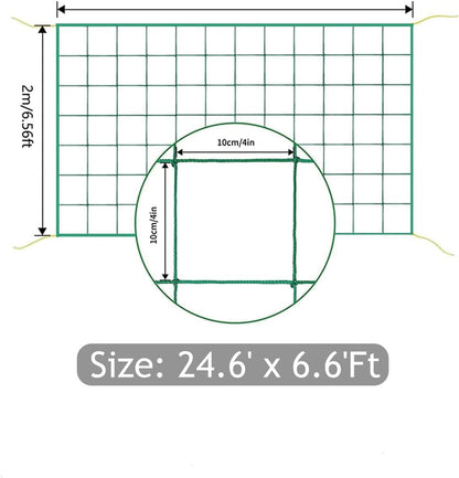 Trellis Netting, Heavy-Duty Garden Grow Netting for Climbing Plants, Outdoor Indoor Net for Cucumber, Tomatoes, Beans, Clematis, Fruits & Vegetables, Climbing Vining Plants (8.2' x 6.6'Ft)