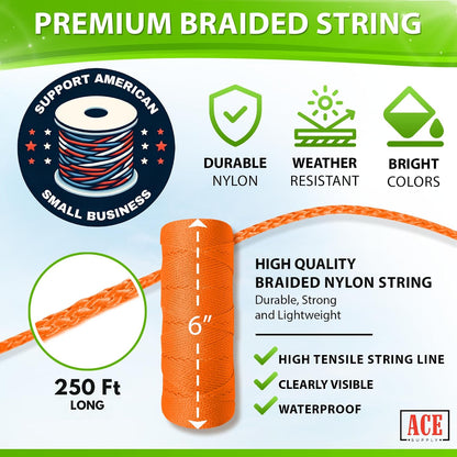 Bright White Twine String - #18 Strong Nylon String - 250 Ft Length - White String for Gardening, Nylon Twine for Plants