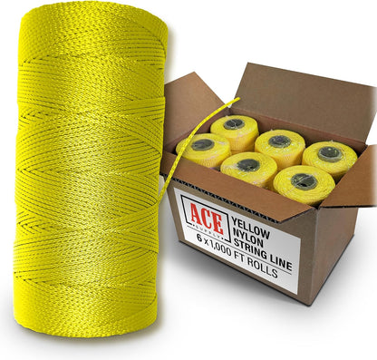 Bright White Twine String - #18 Strong Nylon String - 250 Ft Length - White String for Gardening, Nylon Twine for Plants