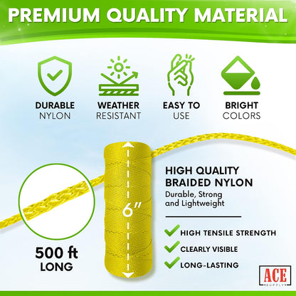Bright White Twine String - #18 Strong Nylon String - 250 Ft Length - White String for Gardening, Nylon Twine for Plants