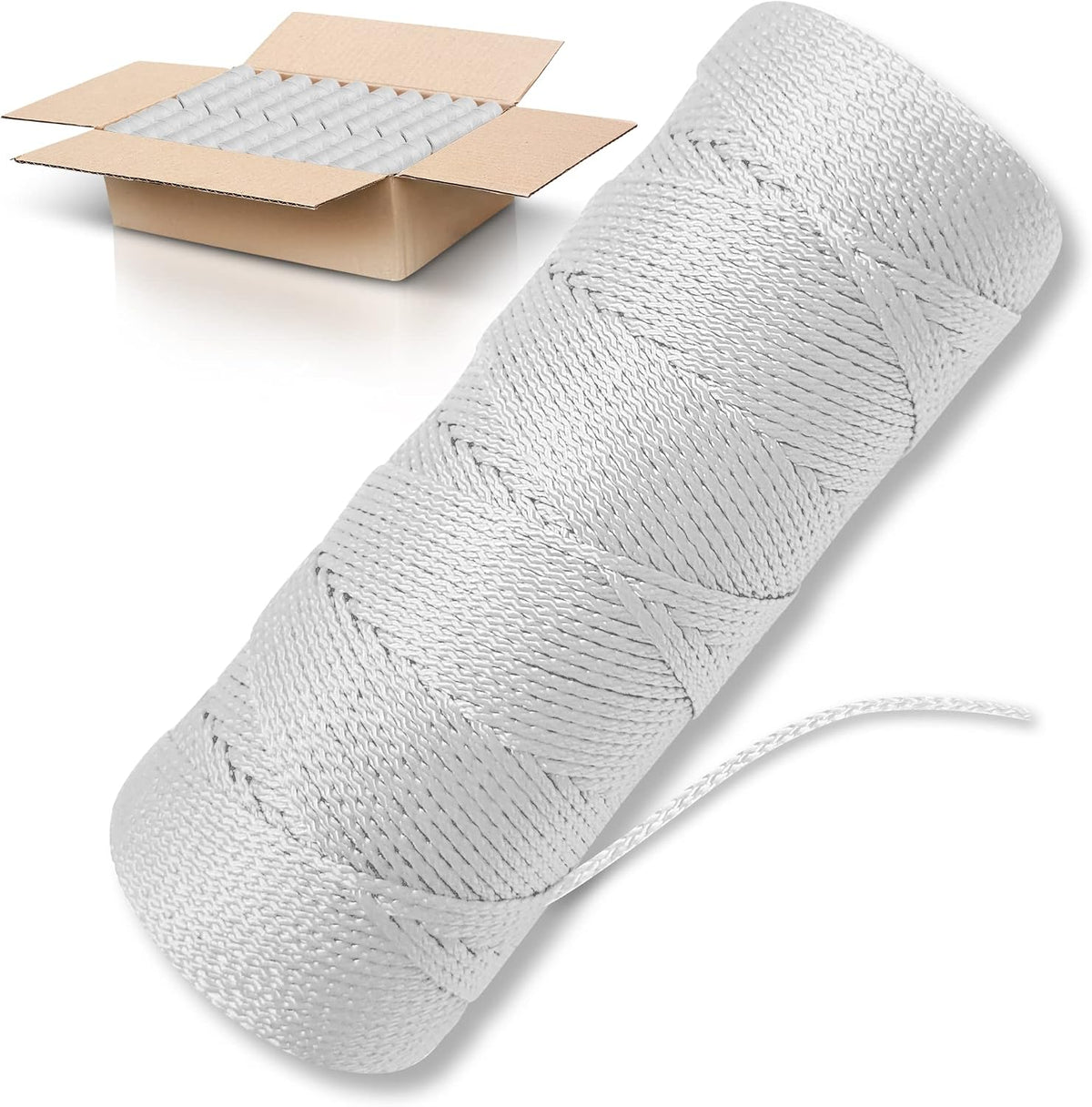 Bright White Twine String - #18 Strong Nylon String - 250 Ft Length - White String for Gardening, Nylon Twine for Plants