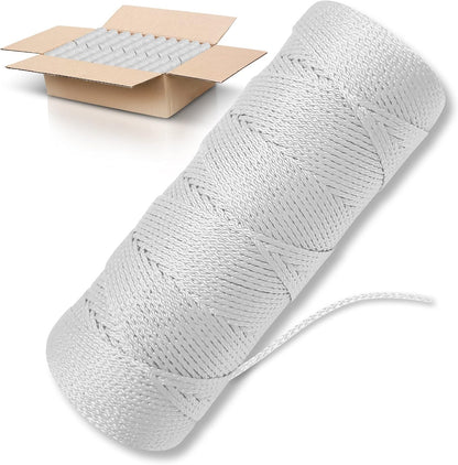 Bright White Twine String - #18 Strong Nylon String - 250 Ft Length - White String for Gardening, Nylon Twine for Plants