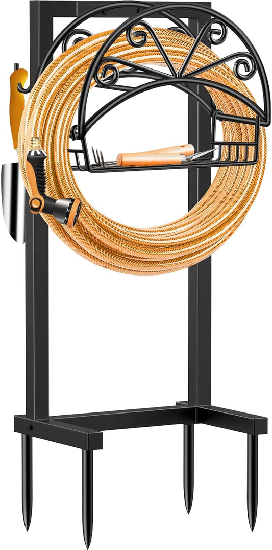 Garden Hose Holder, 4 Spikes Water Hose Hanger for 160FT Hose