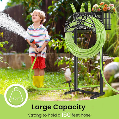 Garden Hose Holder, 4 Spikes Water Hose Hanger for 160FT Hose