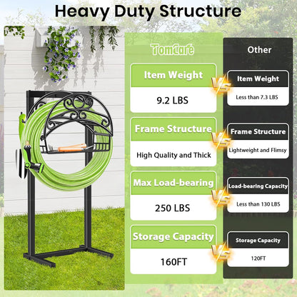 Garden Hose Holder, 4 Spikes Water Hose Hanger for 160FT Hose
