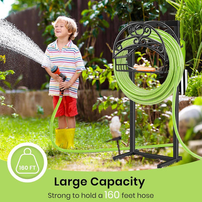 Garden Hose Holder, 4 Spikes Water Hose Hanger for 160FT Hose