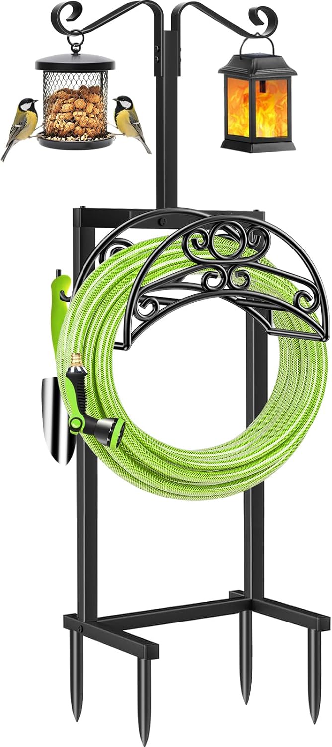 Garden Hose Holder, 4 Spikes Water Hose Hanger for 160FT Hose