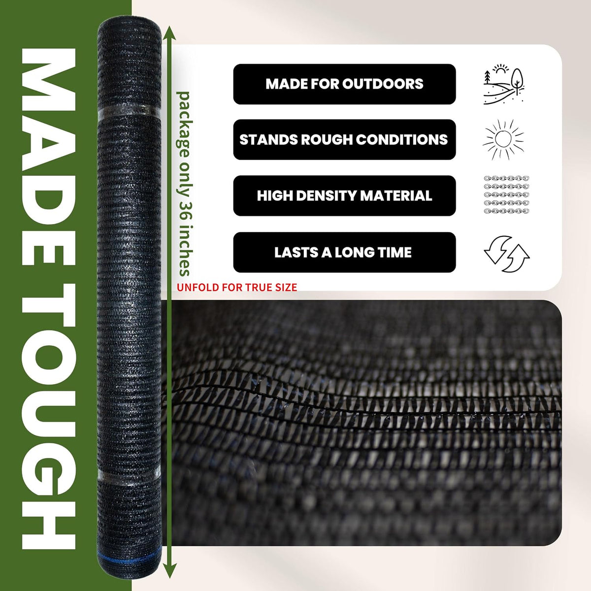 10 X 12 FT 60-70% Heavy Duty Mesh Tarp Shade Cloth - Colors A