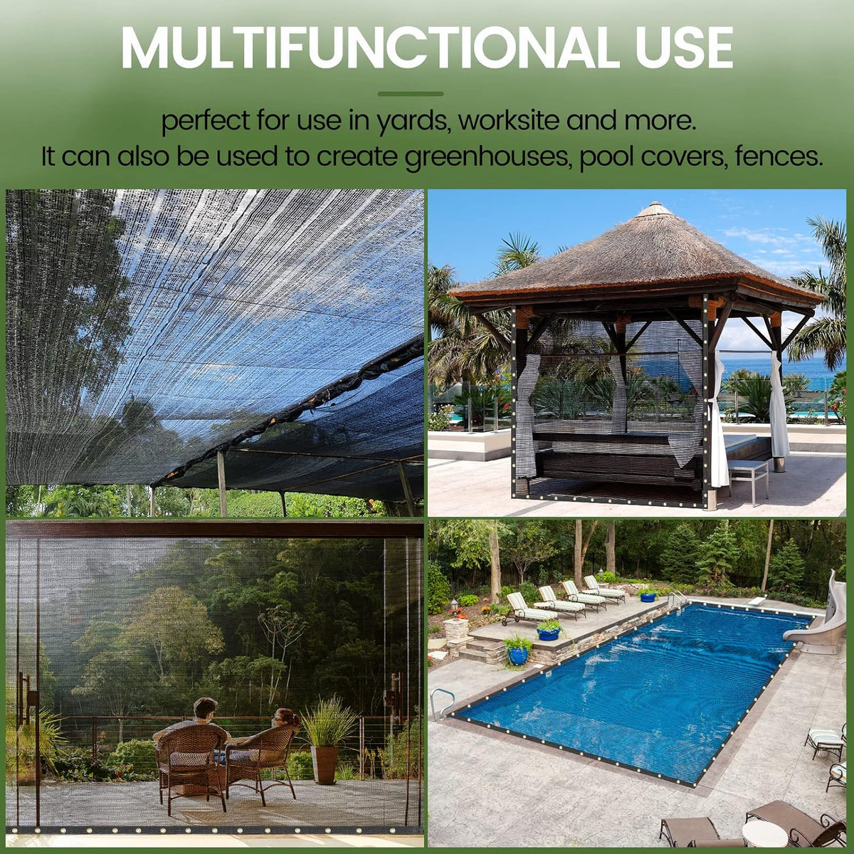 10 X 12 FT 60-70% Heavy Duty Mesh Tarp Shade Cloth - Colors A