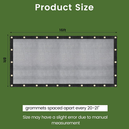 10 X 12 FT 60-70% Heavy Duty Mesh Tarp Shade Cloth - Colors A